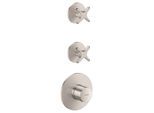 hansgrohe AXOR One Thermostatmodul 48712800 Unterputz, 2 Verbraucher, mit Kreuzgriff, Edelstahl Finish