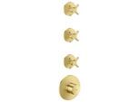hansgrohe AXOR One Thermostatmodul 48713950 Unterputz, 3 Verbraucher, mit Kreuzgriff, brushed brass