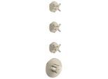hansgrohe AXOR One Thermostatmodul 48713820 Unterputz, 3 Verbraucher, mit Kreuzgriff, brushed nickel