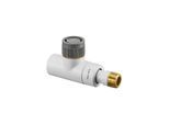Oventrop Baureihe EQ Thermostatventil 1163662 DN 15, G 3/4xR 1/2 AG, Durchgang, Messing, weiß pulverbeschichtet
