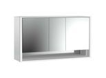 Emco Loft Aufputz-Lichtspiegelschrank 979805222 1600x733mm, mit Unterfach, LED, 3-türig, aluminium/Spiegel
