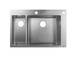 Hansgrohe S712-F655 Einbauspüle 43310800 edelstahl, 180x450mm, 1 Haupt- und Zusatzbecken