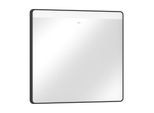 hansgrohe Xarita Lite Q Spiegel 54958670 mit horizontaler LED-Beleuchtung, mattschwarz, B 800 x H 700 x T 30 mm, 8 W