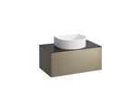 LAUFEN Sonar Schubladenelement/Sideboard H4054110341421 77,5x34x45,5cm, Ausschnitt Mitte, Titan/Nero Marquina