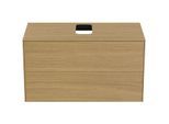 Ideal Standard Conca Waschtisch-Unterschrank T3942Y6 mit Ausschnitt, 2 Auszüge, 100x50,5x55 cm, mittig, Eiche hell Furnier