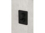 Herzbach Deep Black Fertigmontageset 36.503050.4.12 Unterputz Thermostat soft, für 2 Verbraucher, schwarz matt