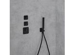 Herzbach Deep Black Fertigmontageset 36.522015.1.12 für Universal-Thermostat-Modul, schwarz matt