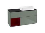 Villeroy und Boch Finion Waschtischunterschrank G682HBGM 120x60,3x50,1cm, Regal links Peony, Olive Matt Lacquer