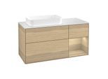 Villeroy und Boch Finion Waschtischunterschrank F691PCPC 120x60,3x50,1cm, Regal rechts Oak Veneer, Oak Veneer