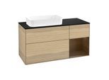 Villeroy und Boch Finion Waschtischunterschrank G692GNPC 120x60,3x50,1cm, Regal rechts Walnut veneer, Oak Veneer