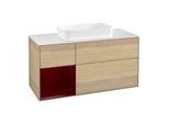 Villeroy und Boch Finion Waschtischunterschrank G701HBPC 120x60,3x50,1cm, Regal rechts Peony, Oak Veneer