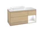 Villeroy und Boch Finion Waschtischunterschrank G691GFPC 120x60,3x50,1cm, Regal rechts Glossy white lacquer, Oak Veneer