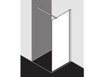 Kermi Ibiza 2000 Seitenwand I2TWF090201PK 90x200cm, silber mattglanz, ESG klar Clean, mit 90Grad Stabilisierung