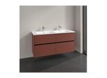 Villeroy und Boch Collaro Waschtischunterschrank C14700AH 126,1x61x48cm, Waschbecken mittig, wine red