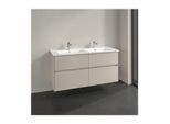 Villeroy und Boch Collaro Waschtischunterschrank C147B0VN 126,1x61x48cm, Waschbecken mittig, LED-Beleuchtung 9,4W, cashmere grey