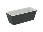Ideal Standard Tonic II Körperform-Badewanne K8725V3 freistehend, Ab- Überlaufgarnitur, mit Ablaufgarnitur, schwarz