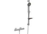 Hansa HANSAPRISMA Duschsystem 48130421 mit Thermostat, Wandmontage, 770mm, chrom