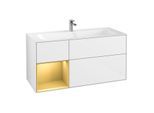 Villeroy und Boch Finion Waschtischunterschrank F060HFGF 119,6x59,1cm, Regal links Gold matt, Glossy white lacquer