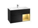 Villeroy und Boch Finion Waschtischunterschrank G040HFPD 99,6x59,1cm, Emotion, Regal rechts Gold matt, Black matt lacquer
