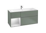 Villeroy und Boch Finion Waschtischunterschrank G060MTGM 119,6x59,1cm, Emotion, Regal links White matt lacquer, Olive Matt Lacquer