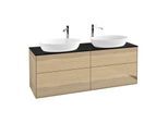 Villeroy und Boch Finion Waschtischunterschrank F96200PC 160x60,3cm, Abdeckplatte black matt, Oak Veneer