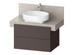 Duravit Balcoon Waschtisch-Unterschrank BA50330JGIG0000 wandhängend, 80 x 57 x 52,2 cm, Schieferbraun strukturiert, 2 Schubkästen