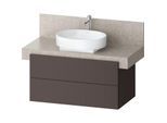 Duravit Balcoon Waschtisch-Unterschrank BA50340JGIG0000 wandhängend, 100 x 57 x 52,2 cm, Schieferbraun strukturiert, 2 Schubkästen