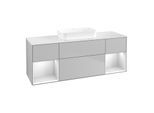 Villeroy und Boch Finion Waschtischunterschrank F741MTGJ 160x60,3x50,1cm, Regale White matt lacquer, Light grey matt