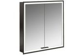 Emco prime Unterputz-Lichtspiegelschrank 949713571 600x730mm, 2-türig, schwarz/spiegel