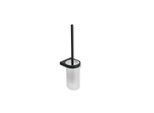 Hewi System 800 Toilettenbürstengarnitur 800.20.10265DC 105x420x120mm, Kristallglas satiniert, schwarz tiefmatt