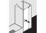 Kermi Filia XP Pendeltür mit Festfeld für Seitenwand FX1WR10018VAK 100x185cm, silber hochglanz, ESG klar, rechts, auf Duschwanne