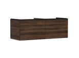 hansgrohe Xelu Q Waschtischunterschrank 54069670 1360x485x550mm, 2 Schubkästen, Nussbaum dunkel, mattschwarz