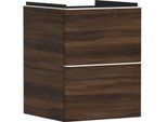 hansgrohe Xelu Q Waschtischunterschrank 54022700 480x605x475mm, für Handwaschbecken, 2 Schubladen, Nussbaum dunkel, mattweiß