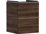 hansgrohe Xelu Q Waschtischunterschrank 54022000 480x605x475mm, für Handwaschbecken, 2 Schubladen, Nussbaum dunkel, chrom