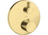 hansgrohe Axor Uno Fertigmontageset 38720950 Unterputz-Thermostat, mit Ab- und Umstellventil, brushed brass