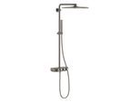 Grohe Duschsystem 26508AL0 hard graphite gebürstet, mit AP-Thermostat, Duscharm 45cm schwenkbar