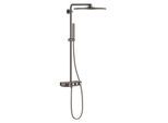 Grohe Duschsystem 26508A00 hard graphite, mit AP-Thermostat, Duscharm 45cm schwenkbar
