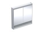 Geberit One Spiegelschrank 505833001 90 x 90 x 15cm, Aluminium eloxiert, mit Nische und ComfortLight, 2 Türen