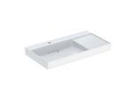 Geberit One Waschtisch 505039001 90x48,4cm, ohne Überlauf, weiß KeraTect/Blende weiß, mit Hahnloch links