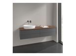 Villeroy und Boch Antao Waschtisch-Unterschrank L26112GK 160x36x50cm, Waschbeckenplattenfarbe warm walnut, anthracite matt lacquer, mit Beleuchtung