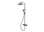 Herzbach Deep Black Duschsäule 23.988525.1.12 mit Brause-Aufputz-Thermostat und Handbrause, schwarz matt