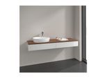 Villeroy und Boch Antao Waschtisch-Unterschrank L15052GF 160x19x50cm, Hahnlochbohrung, Waschbeckenplattenfarbe warm walnut, glossy white lacquer