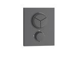 Herzbach Deep Grey Fertigmontageset 23.803055.2.06 für 3 Verbraucher, Unterputz-Thermostat, grau matt