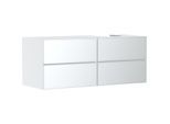 hansgrohe Xevolos E Waschtischunterschrank 54239320 1370x555x550mm, 4 Schubladen, rechts, mattweiß, weiß metallic