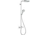 hansgrohe Raindance S Duschsystem 28823000 1 Strahlart PowderRain wassersparend mit Thermostat, EcoSmart, 8 l/min, chrom