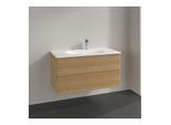 Villeroy und Boch Antao Waschtisch-Unterschrank L05000HN 98,8x50,4x49,6cm, ohne Frontstruktur, honey oak, mit Beleuchtung