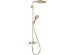 hansgrohe Raindance S Duschsystem 28825140 1 Strahlart PowderRain wassersparend+ mit Thermostat, EcoSmart+, 6 l/min, brushed bronze