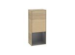 Villeroy und Boch Finion Seitenschrank F550GKPC 41,8x93,6x27cm, rechts, Regal unten Anthracite Matt, Oak Veneer