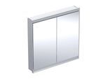 Geberit One Spiegelschrank 505803001 90 x 90 x 15cm, Aluminium eloxiert, mit ComfortLight, 2 Türen