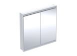 Geberit One Spiegelschrank 505803002 90 x 90 x 15cm, weiß/Aluminium pulverbeschichtet, mit ComfortLight, 2 Türen